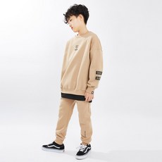 GHOST REPUBLIC 孩童臂章印花衛衣訓練上下套裝JTS J16721