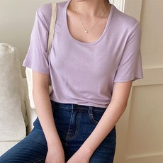 라라온 여성용 데일리 U넥 반팔 티셔츠 TSP534 2p