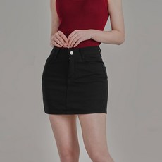 Gembling 女款附內襯安全褲修身素色棉質牛仔迷你裙