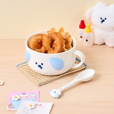 BUTTERSHOP Modern House Happy Day Meomsomi 多用途麵碗 900ml + 湯匙組, 1套, WHITE