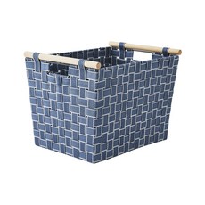 LocknLock 樂扣樂扣 木握柄收納籃 LHI216, 藍色
