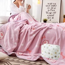 高密度可愛圖案毛毯 + 收納箱組合