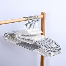 solve living 粉彩領口防變形防滑衣架, 灰色, 20個