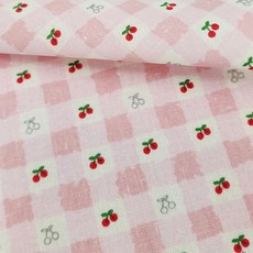 르우홈 대폭 20수 면 패브릭 원단, 체리체크 핑크, 1개