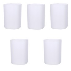 簡約半透明塑膠筆筒, 白色, 5個