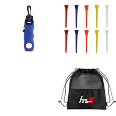 Nayastyle 高爾夫球袋 GFYP-136-3 + 塑膠高爾夫長球釘 167-3PU 10入 + 球袋組合, 藍色(高爾夫球袋), 隨機出貨(高爾夫球釘)