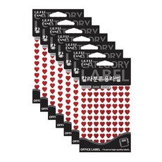 쁘띠팬시 칼라분류용라벨 20-HR344, 적색, 7개입, 7개