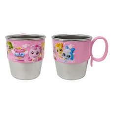 LE BARN Catch Teenieping 卡通圖案不鏽鋼單耳水杯, 2入, 混色