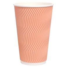 DK CUP Happy Pack Hangyeol 隔熱波浪咖啡紙杯 470ml 粉紅色, 1個, 100入