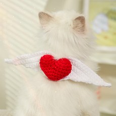 랜보어 반려동물 하트 윙 코스튬 S, 레드, 1개