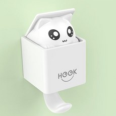 귀여운 고양이 후크, 1개, 화이트