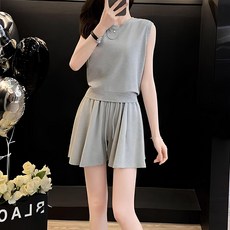 MEICHEL Easy Day 無袖鬆緊喇叭褲套裝 10460