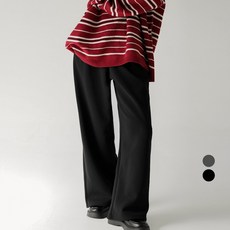 코튼클로젯 여성용 롱/숏 기모 핀턱 히든밴딩 와이드 일자 슬랙스 팬츠