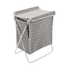 斜紋布質洗衣籃 D_RD_316, 灰色的, 1個