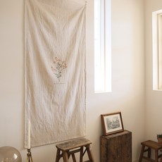 BELLELIFE 野花刺繡遮蔽簾, 自然風