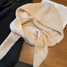 巴拉克拉瓦針織帽圍巾多合一, 米色, 1個