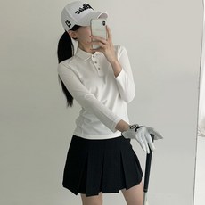 MINEFLOW 女款高爾夫網眼長袖翻領T恤 W809TS01