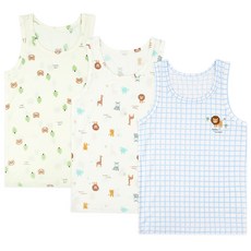 Maykids 青少年用無螢光莫代爾背心3件組 迷你動物