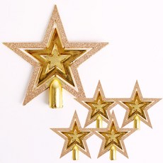 PARTYHAE 樹頂裝飾星 5入, 金色星