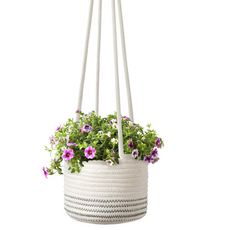 에브리스텝 면줄 행잉 화분걸이, 화이트, 1개