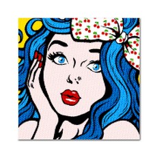 ADICO DIY 鑽石十字繡 可愛藍髮女孩 25 x 25 cm BE24, 混合顏色, 1個