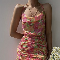 TheSirup 女款花朵魚尾海灘連身裙