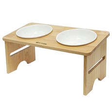 MONAGIO 寵物木架陶瓷雙碗 L號, 1個, 混色