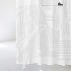 北歐風格浴簾 sc881+不鏽鋼掛鉤 12入+窗簾掛桿 白色, 混色