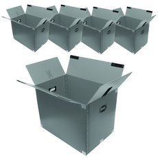 comet PP瓦楞魔鬼氈搬家收納箱, 銀色7號, 5個