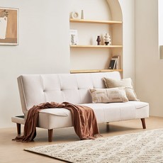 chaewoori 푹쉼 주디 코모도 아쿠아텍스 기능성 패브릭 각도조절 접이식 3인용 소파베드 방문설치, 오트밀아이보리
