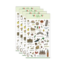 Petit 旅遊系列造型設計貼紙, 意大利 (PD845), 4個