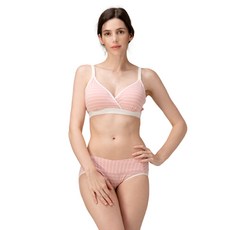 IUNIQUE 條紋哺乳內衣+內褲組