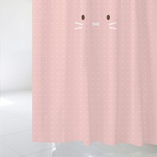 北歐風浴簾+不鏽鋼掛鉤 12入+白色掛桿組合, 1套, SC403