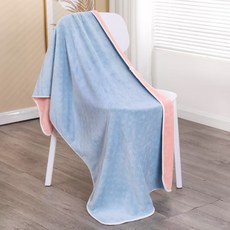 Woni家 雙面彩色魔法浴巾, 藍色 + 粉紅色, 1個