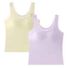 青少年學生款無痕蕾絲內搭背心 2件組
