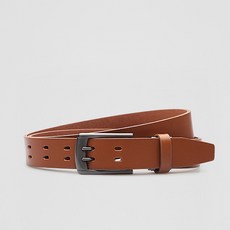 VONIN 남성용 이태리 천연 소가죽 투홀더 실버니켈 포크 벨트