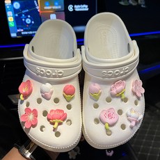 鬱金香花瓣洞洞鞋鞋扣10件組