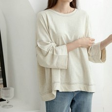 보리 스티치 8부 빅사이즈 티셔츠 임부복 L009