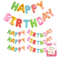 PARTYSHOW 金屬糖果生日派對拉旗, 4個, 混合色