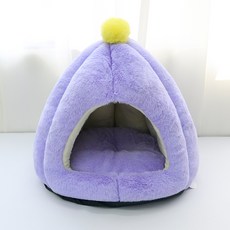 허니버블 반려동물 호박 동굴 하우스 쿠션, 퍼플, 1개