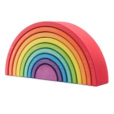 Oka Morra大彩虹原木積木 9入, 紅色的