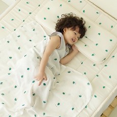 Bamboo Bebe 兒童茁壯成長四季雙面涼墊, 花椰菜米色