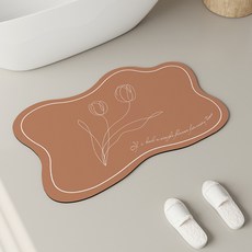 可水洗廚房浴室防滑珪藻土地墊, 棕色