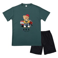 온앤후 남녀공용 뉴욕곰 반팔 + 반바지 세트