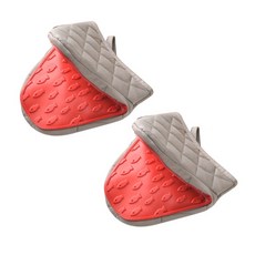 오니안 실리콘 퀄팅 주방 오븐장갑, 레드, 2개