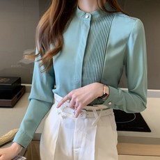 아이엠몽 여성용 다고미 캐주얼 차이나카라 베이직 긴팔 셔츠