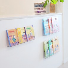 Ju and Ji 黏貼式壓克力書本展示架, 透明, 3個