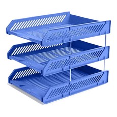 Khohimo 書桌文件整理架 底座 4W165, 藍色, 3層