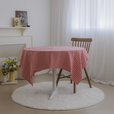 Cottage 日常防水格紋桌布, 紅色, 2人座 矮桌用(110 x 95 cm)