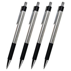 포포팬시 프리미엄 실버틱 메탈배럴 제피트 제도 샤프, 4개, 0.5mm